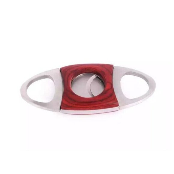 Set of Two Stainless Steel Guillotine Red Wood And Green Wood‎ Cigar Cutter - Picture 6 of 7